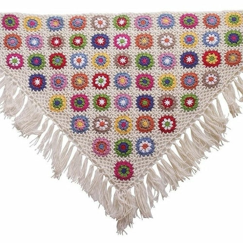 2022 Pure Handmade Retro Mori Girl Mori Arts Fan Knit Hollow Scarf - General Store 44