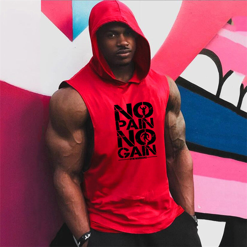 Brand Gyms Clothing Mens Bodybuilding Hooded Tank Top Cotton - General Store 44