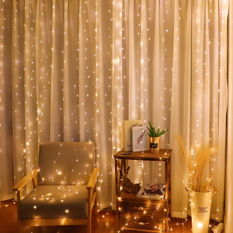 Christmas USB Led Curtain Garland Festoon Led Light Xmas String Lights Decorations 2022 Holiday Wedding Decorative Light Curtain - General Store 44