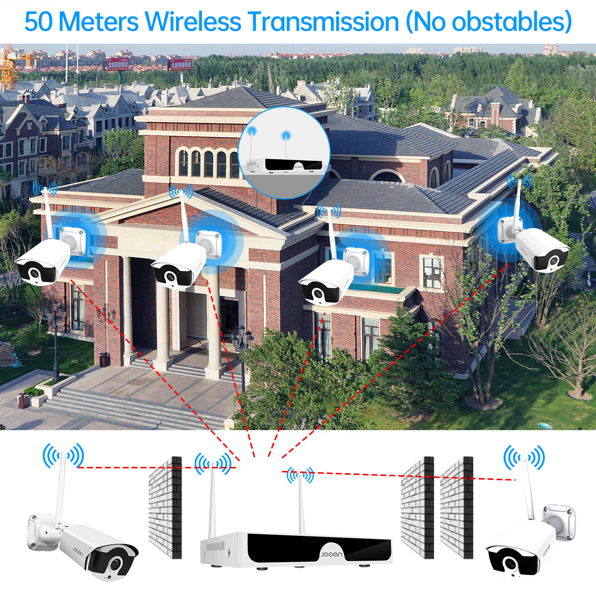 Jooan 8ch Nvr Hd 3mp Wireless Cctv Camera System Audio Record Outdoor - General Store 44