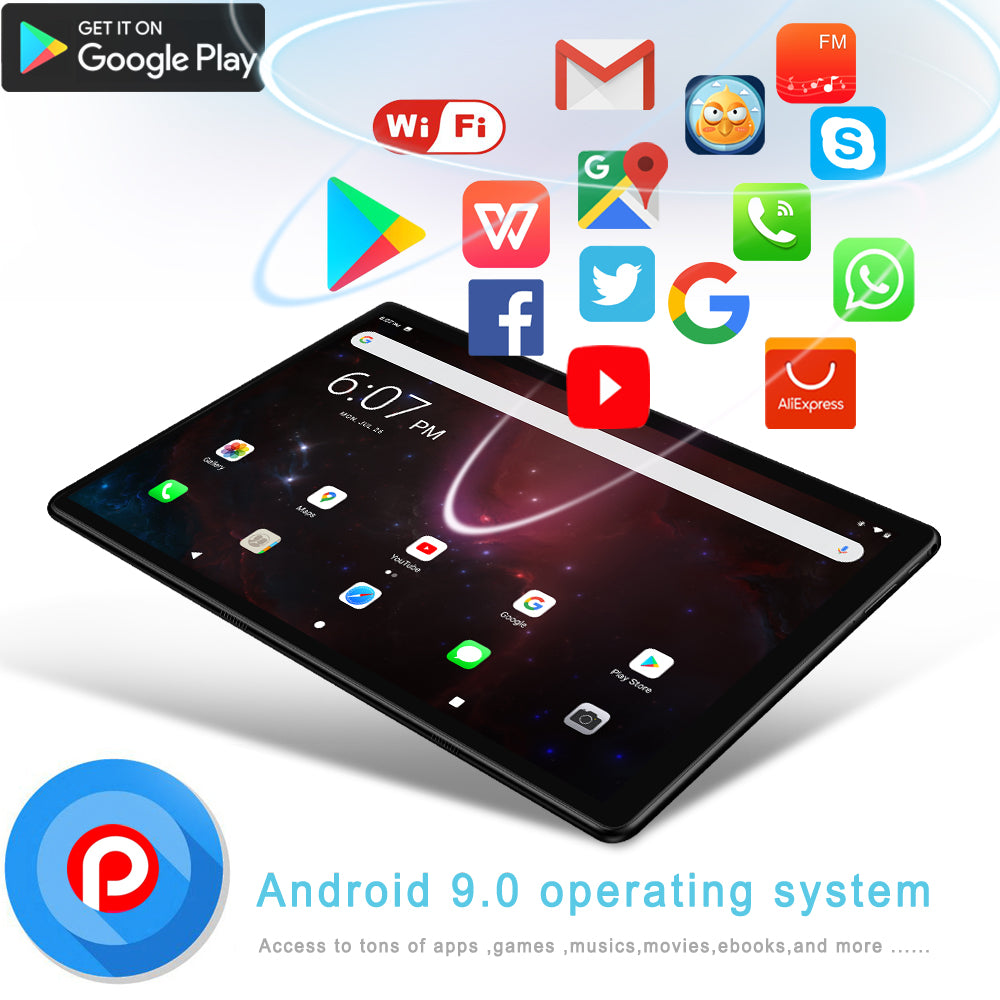 New 10.1 Inch Tablets Android 9.0 Octa Core Phone Call Google Play 4gb - General Store 44