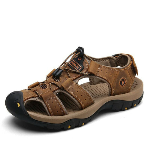 2021 Genuine Leather Men Shoes Summer New Large Size Men's Sandals Men - General Store 44