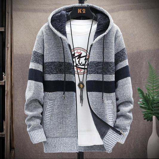 2021 winter Men&#39;s high quality Knitted thicken Mens Coats Hood Male Sweater Casual Keep warm Male Cardigan Sweaters Men - General Store 44