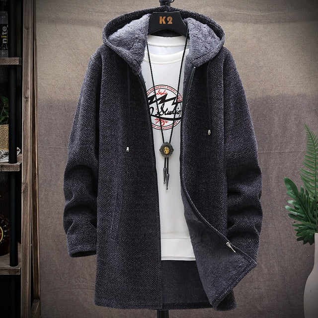 2021 winter Men&#39;s high quality Knitted thicken Mens Coats Hood Male Sweater Casual Keep warm Male Cardigan Sweaters Men - General Store 44