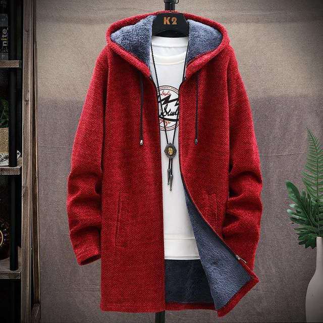 2021 winter Men&#39;s high quality Knitted thicken Mens Coats Hood Male Sweater Casual Keep warm Male Cardigan Sweaters Men - General Store 44