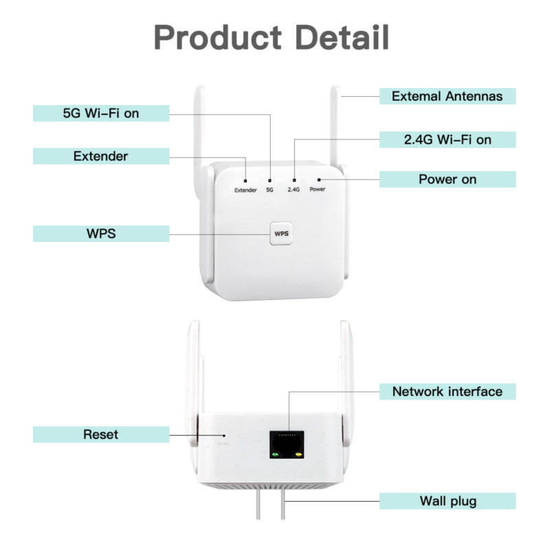 5ghz Wifi Repeater Wireless Wi-fi Booster 1200mbps Wifi Amplifier - General Store 44