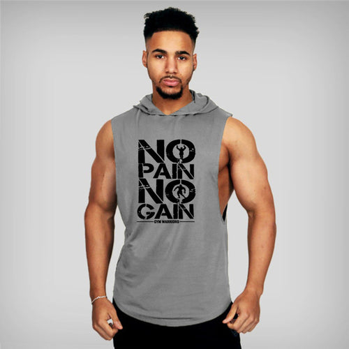 Brand Gyms Clothing Mens Bodybuilding Hooded Tank Top Cotton - General Store 44