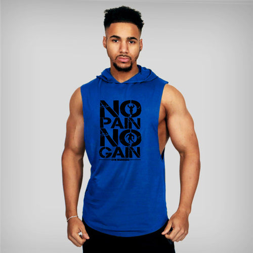 Brand Gyms Clothing Mens Bodybuilding Hooded Tank Top Cotton - General Store 44