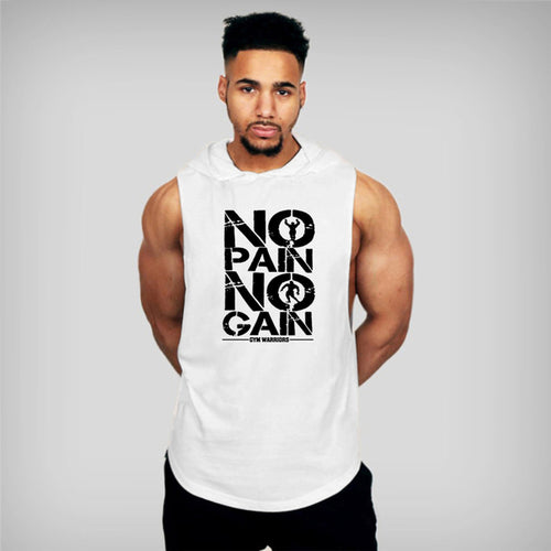 Brand Gyms Clothing Mens Bodybuilding Hooded Tank Top Cotton - General Store 44