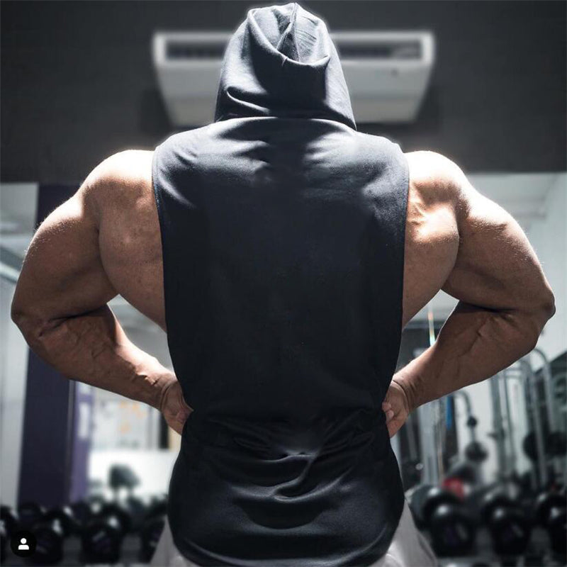 Brand Gyms Clothing Mens Bodybuilding Hooded Tank Top Cotton - General Store 44