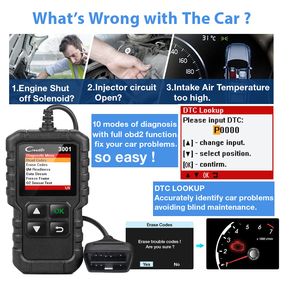 Launch X431 Cr3001 Car Full Obd2 Diagnostic Tools Automotive - General Store 44