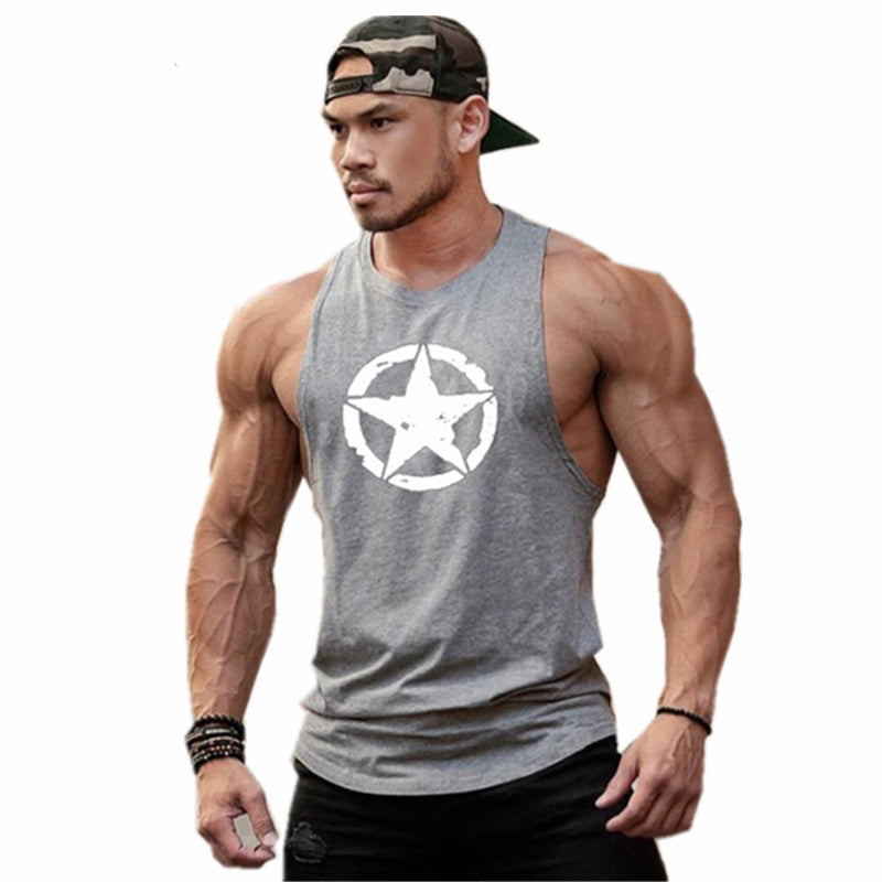 New Fashion Cotton Sleeveless Shirts Tank Top Men Fitness Shirt Mens - General Store 44