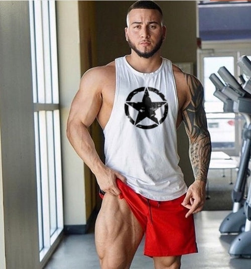 New Fashion Cotton Sleeveless Shirts Tank Top Men Fitness Shirt Mens - General Store 44