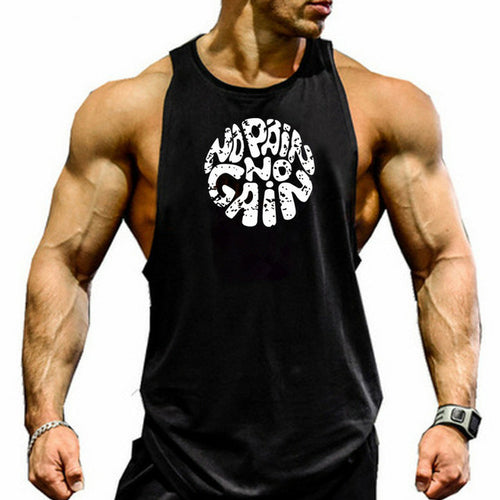 New Fashion Cotton Sleeveless Shirts Tank Top Men Fitness Shirt Mens - General Store 44