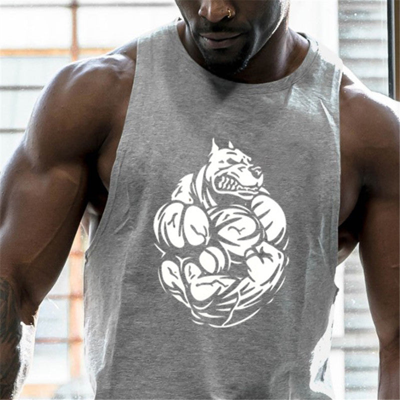 New Fashion Cotton Sleeveless Shirts Tank Top Men Fitness Shirt Mens - General Store 44