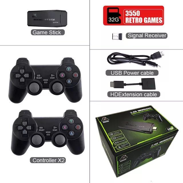 Wireless Controller Video Game Console 2.4G Game Stick 4K 10000 games 64GB 32GB Retro games For PS1/GBA boy gift - General Store 44