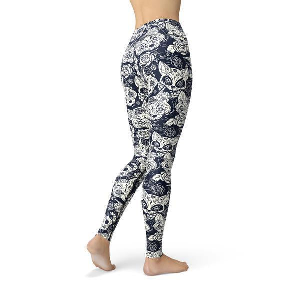 Beverly Cat Sugar Skulls Leggings - General Store 44